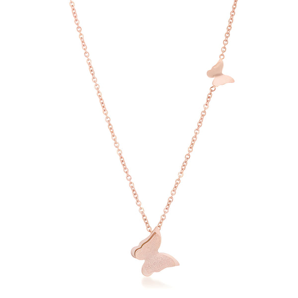 BEATRICE ROSE GOLD DELICATE BUTTERFLY NECKLACE