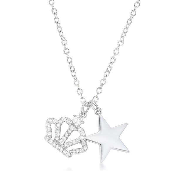 VANESSA CROWN & STAR CHARM 0.4 CT PENDANT