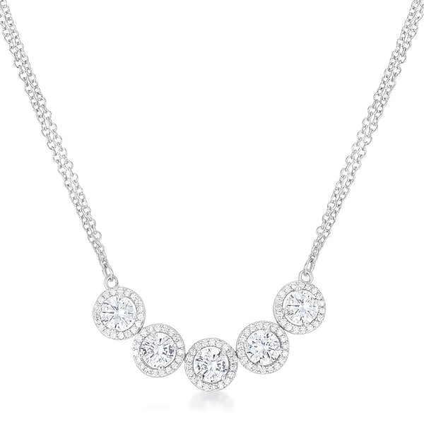 5 CT DAZZLING RHODIUM NECKLACE WITH CZ