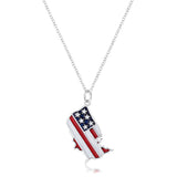 0.015 CT PATRIOTIC U.S. MAP NECKLACE