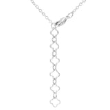 0.21 CT RHODIUM NECKLACE WITH FLORAL LINKS