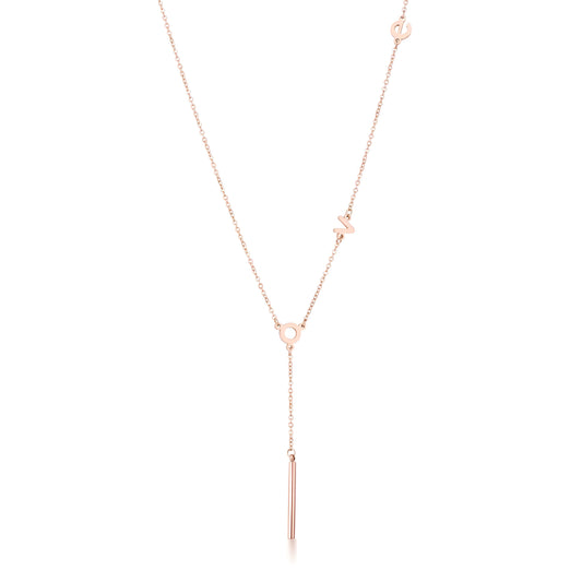 ROSE GOLDTONE LOVE NECKLACE