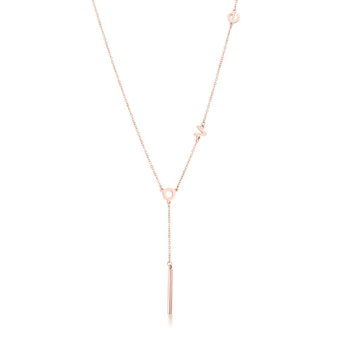 ROSE GOLDTONE LOVE NECKLACE