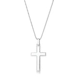 LARGE CROSS NECKLACE WITH LASER ETCHED DESIGN