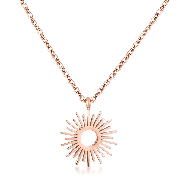 ROSE GOLDTONE SUNBURST NECKLACE