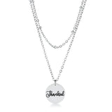 DELICATE RHODIUM THANKFUL NECKLACE - PIERGIORGIO CERRONI