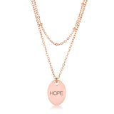 ROSE GOLD DOUBLE CHAIN HOPE NECKLACE - PIERGIORGIO CERRONI