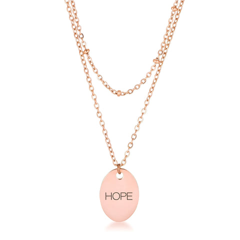 ROSE GOLD DOUBLE CHAIN HOPE NECKLACE - PIERGIORGIO CERRONI