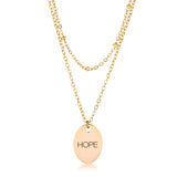 18K GOLD DOUBLE CHAIN HOPE NECKLACE - PIERGIORGIO CERRONI