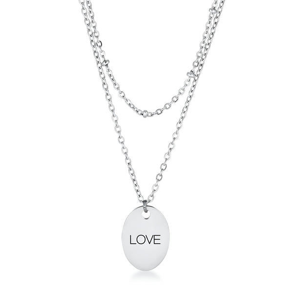 DOUBLE CHAIN LOVE NECKLACE - PIERGIORGIO CERRONI