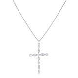 DELICATE VINTAGE RHODIUM CLEAR CZ CROSS PENDANT - PIERGIORGIO CERRONI