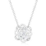 MAYA 1.37 CT CZ RHODIUM ROSE DROP NECKLACE