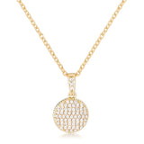 GOLD NECKLACE WITH CZ DISK PENDANT - PIERGIORGIO CERRONI