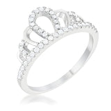 MADELINE 0.2 CT RHODIUM SIMPLE CROWN RING