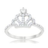 ELINA 0.36 CT CZ RHODIUM SIMPLE CROWN RING