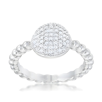 STUNNING CZ RHODIUM RING