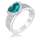 1.6 CT AQUA OVAL CZ RING