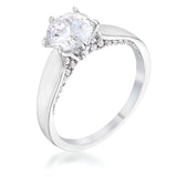 1.56 CT CONTEMPORARY RHODIUM CZ SOLITAIRE RING