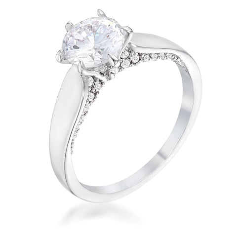 1.56 CT CONTEMPORARY RHODIUM CZ SOLITAIRE RING