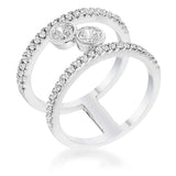 0.86 CT RHODIUM FLOATING BUBBLES CZ RING