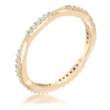 0.42 CT DAINTY 18K GOLD MICRO PAVE CZ STACKABLE ETERNITY RING