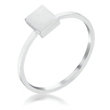 RHODIUM SQUARE STACKABLE RING