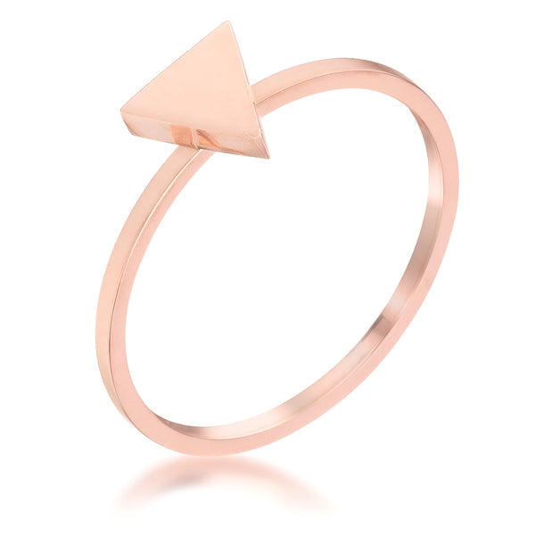 ROSE GOLDTONE TRIANGLE STACKABLE RING