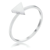 RHODIUM TRIANGLE STACKABLE RING