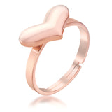 ROSE GOLDTONE ADJUSTABLE HEART RING - PIERGIORGIO CERRONI