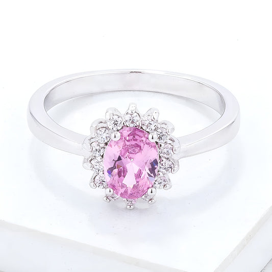 PINK ICE CZ PETITE OVAL RING - PIERGIORGIO CERRONI