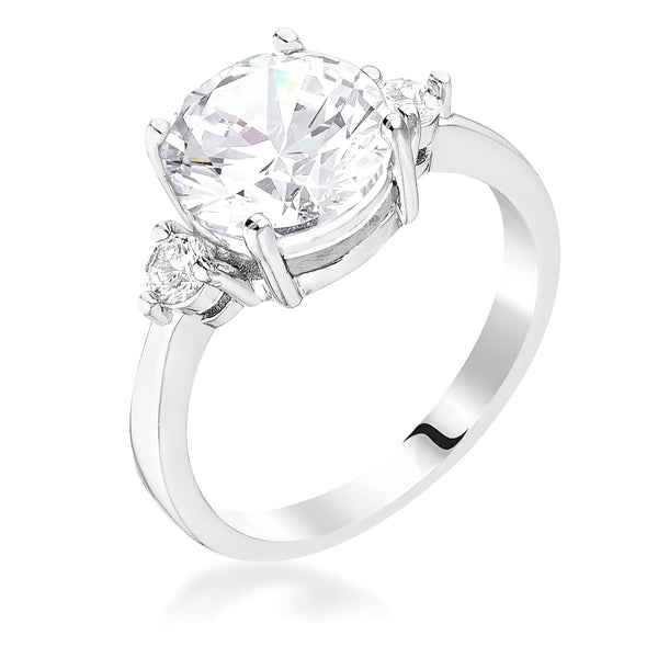 CLASSIC THREE STONE CLEAR CZ ENGAGEMENT RING - PIERGIORGIO CERRONI