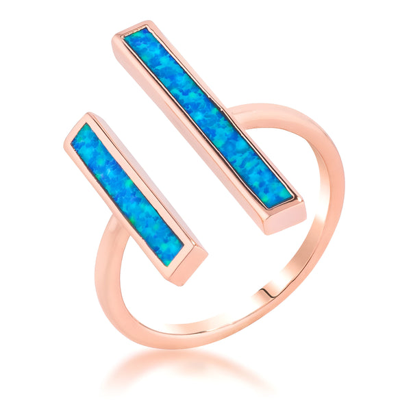 CONTEMPORARY BLUE OPAL DOUBLE BAR RING - PIERGIORGIO CERRONI