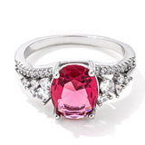 3.25 CT RHODIUM RASPBERRY SPARKLE CZ RING