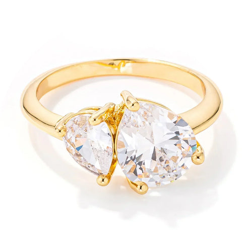 2.75 CT GOLD TOI ET MOI CZ RING