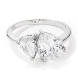 2.75 CT RHODIUM TOI ET MOI CZ RING