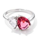 2.75 CT CLEAR & ROSE PINK TOI ET MOI CZ RING