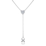 RHODIUM HEART AND BOW NECKLACE - PIERGIORGIO CERRONI