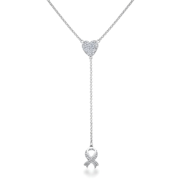 RHODIUM HEART AND BOW NECKLACE - PIERGIORGIO CERRONI