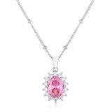 RHODIUM PINK PETITE ROYAL OVAL PENDANT - PIERGIORGIO CERRONI