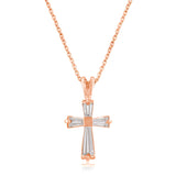 ROSE GOLD CROSS NECKLACE - PIERGIORGIO CERRONI