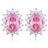 RHODIUM PINK PETITE ROYAL OVAL EARRINGS - PIERGIORGIO CERRONI