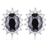 RHODIUM BLACK PETITE ROYAL OVAL EARRINGS - PIERGIORGIO CERRONI