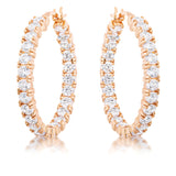 ROSE GOLD CZ HOOP EARRINGS - PIERGIORGIO CERRONI