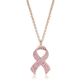 ROSE GOLD PINK CZ PAVE RIBBON NECKLACE - PIERGIORGIO CERRONI