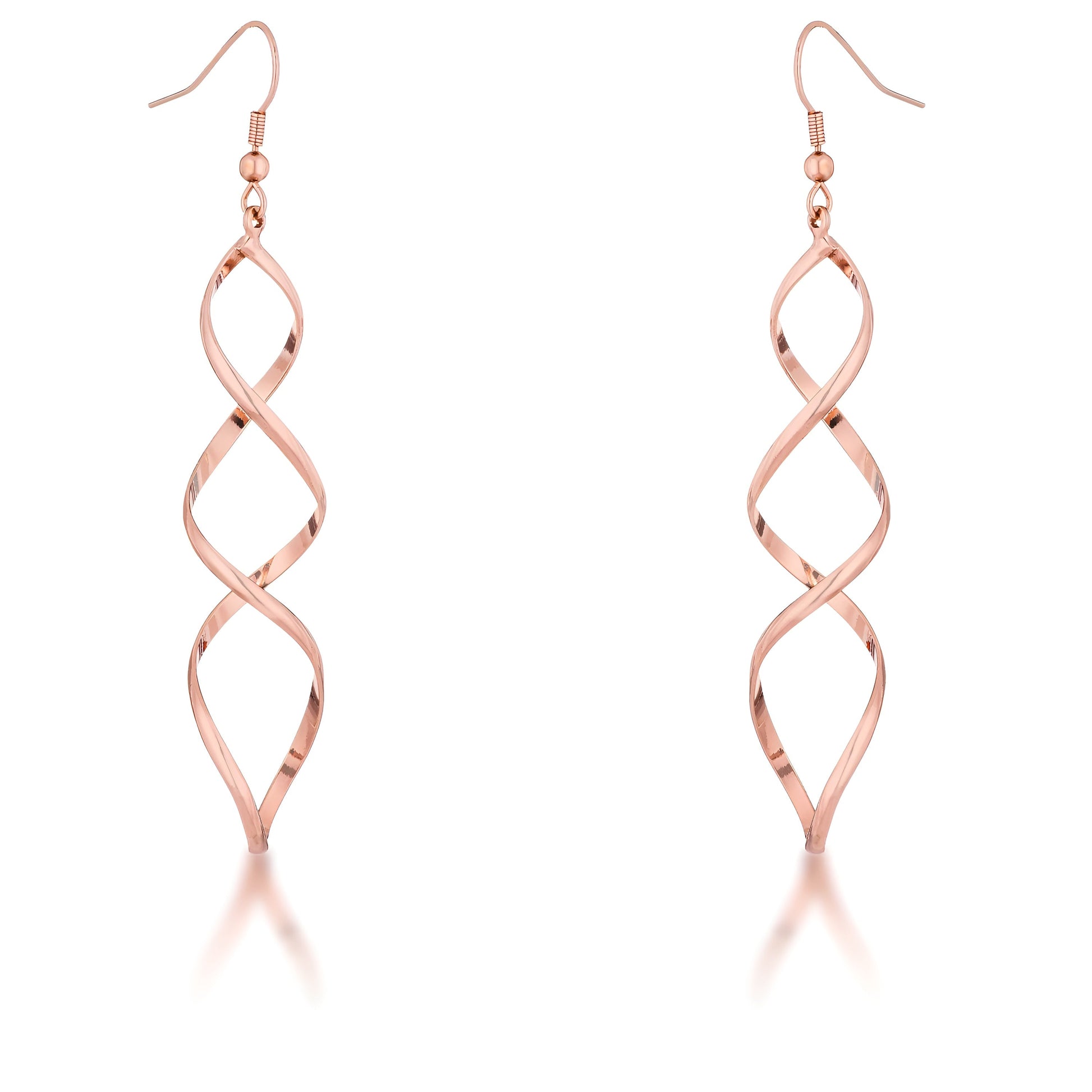 ROSE GOLDTONE TWIST EARRINGS - PIERGIORGIO CERRONI