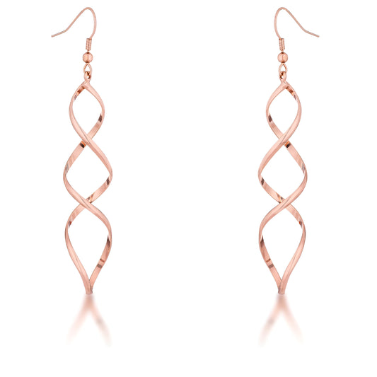 ROSE GOLDTONE TWIST EARRINGS - PIERGIORGIO CERRONI