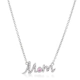 SPARKLING "MOM" SCRIPT NECKLACE