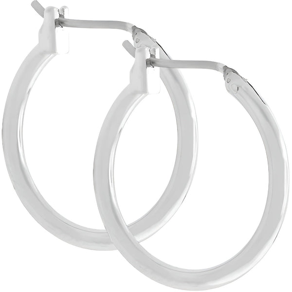 SIMPLE SILVERTONE HOOP EARRINGS - PIERGIORGIO CERRONI