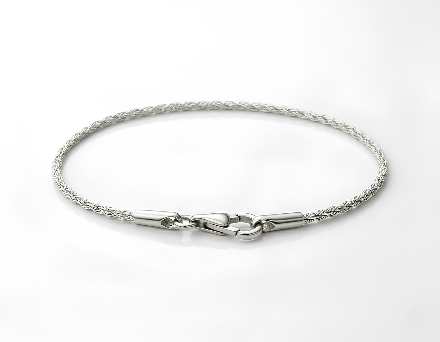 SOLID DIAMOND CUT ROPE BRACELET IN WHITE GOLD (1.60 MM)