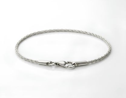 SOLID DIAMOND CUT ROPE BRACELET IN WHITE GOLD (1.60 MM)